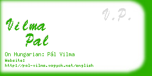 vilma pal business card